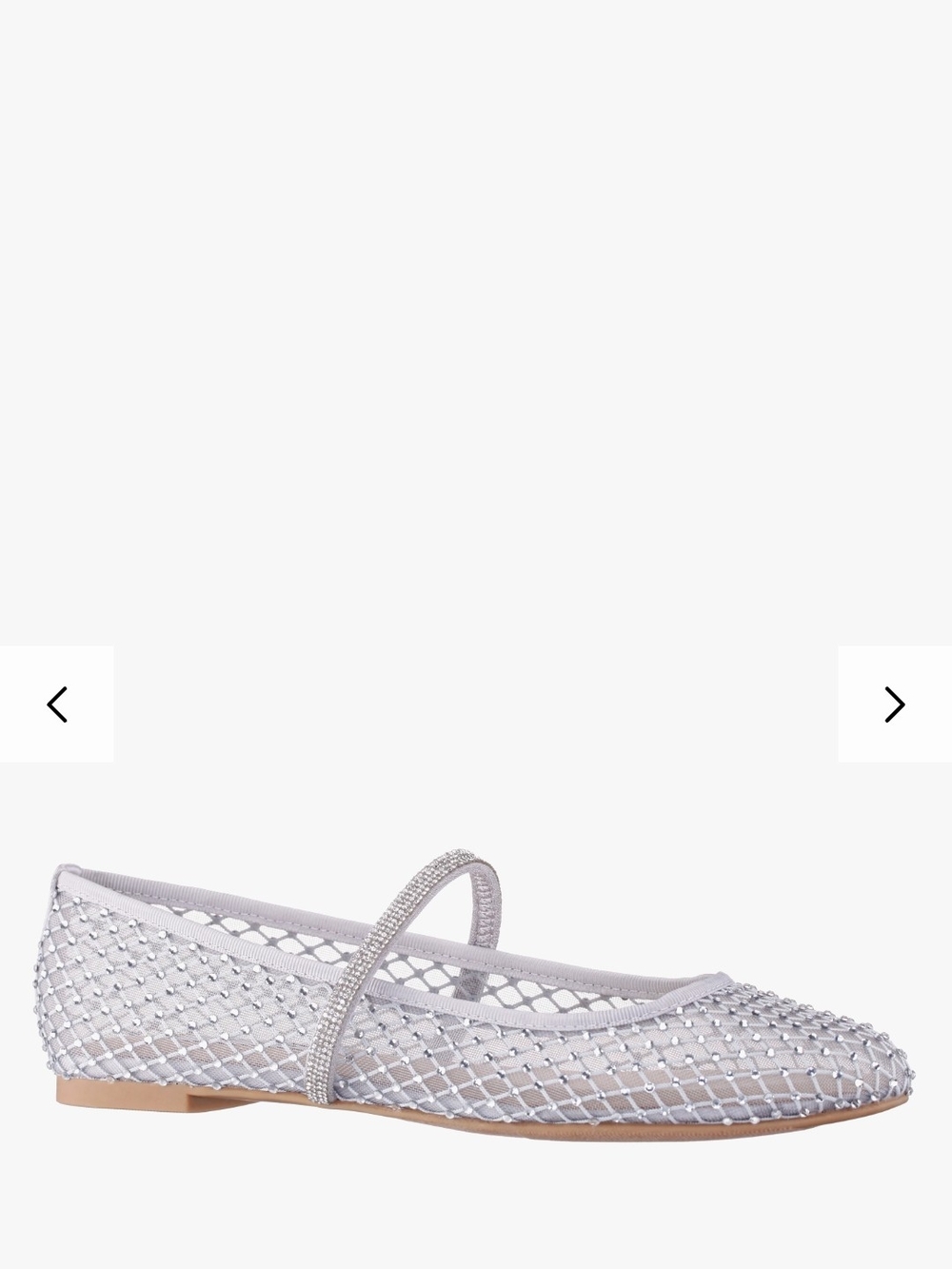 Nina Peggy Silver Mesh Rhinestone Flats - Picture 2 of 7